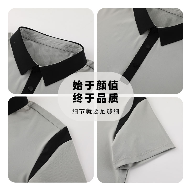 Moda costura protección solar ropa de secado rápido deportes camiseta de manga corta golf para hombres ropa de fitness al aire libre grupo camisa POLO para hombres