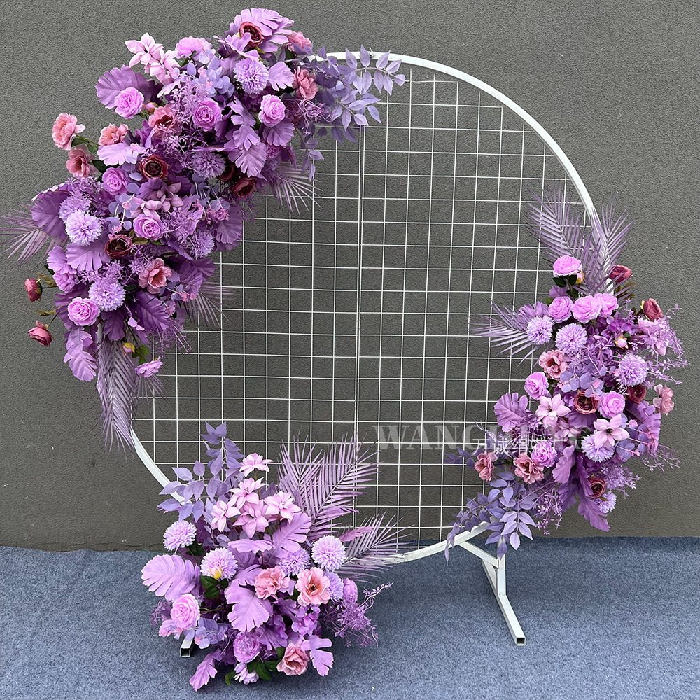 El comercio exterior de la boda flor artificial piso de la boda flor de seda apoyos de la flor de eucalipto flor artificial fila accesorios de la boda floral