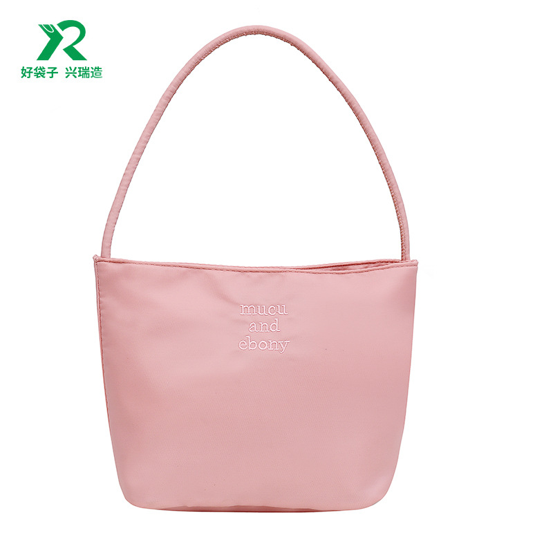 Source Factory Custom-Made Korean-Style Handbags 2026 New Fashion Versatile Embroidered Shoulder Underarm Bag Simple and Versatile