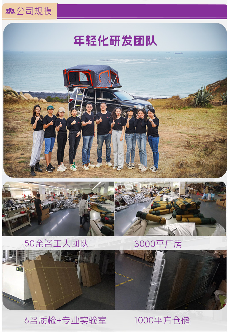 Soft-top car roof tent, lightweight, quick-open, easy to install, universal for cars and off-road vehicles, direct from the manufacturer