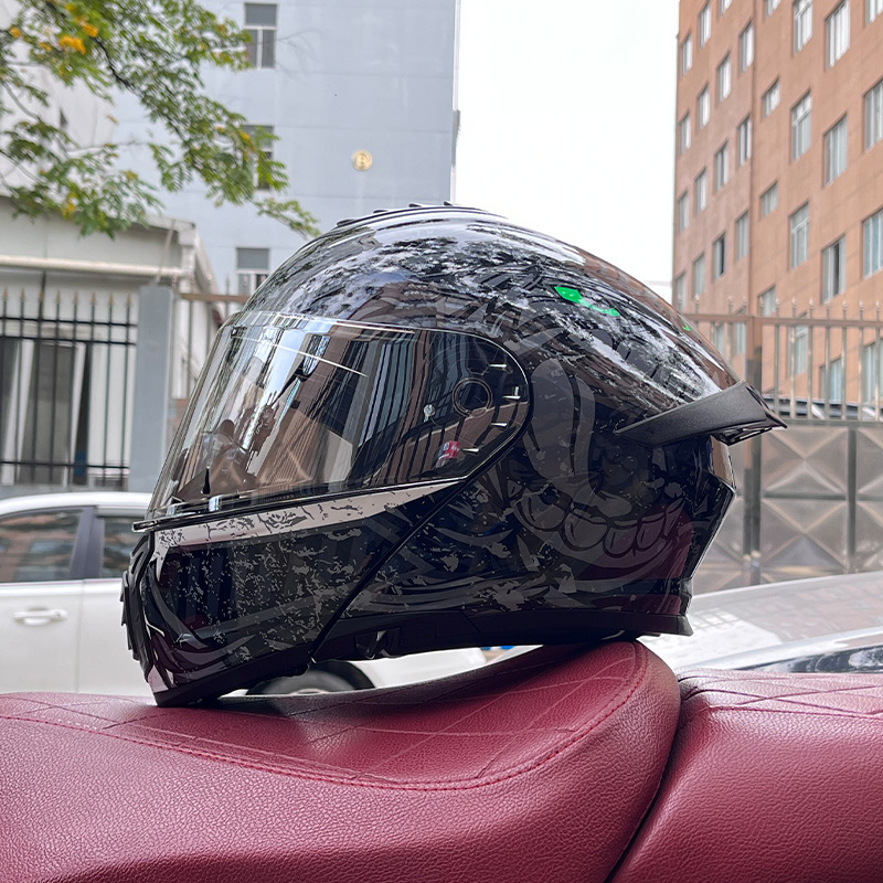 Orz casco de coche eléctrico masculino y femenino casco de verano doble espejo trasero medio completo personalidad cuatro estaciones pareja Bluetooth