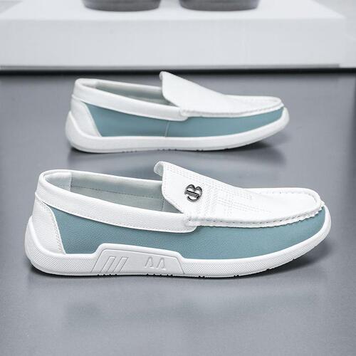 Moccasin-bean shoes men's new style real soft leather breathable casual shoes step-on driving men's lazy shoes