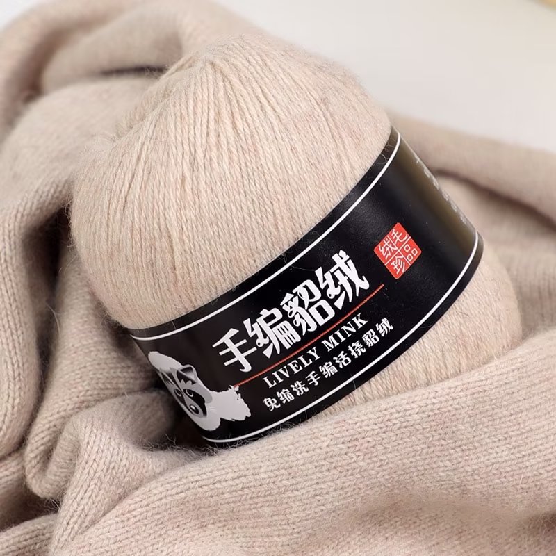 批发貂绒毛线DIY毛线团中粗手编围巾毛线机织纱线貂绒线多色可选