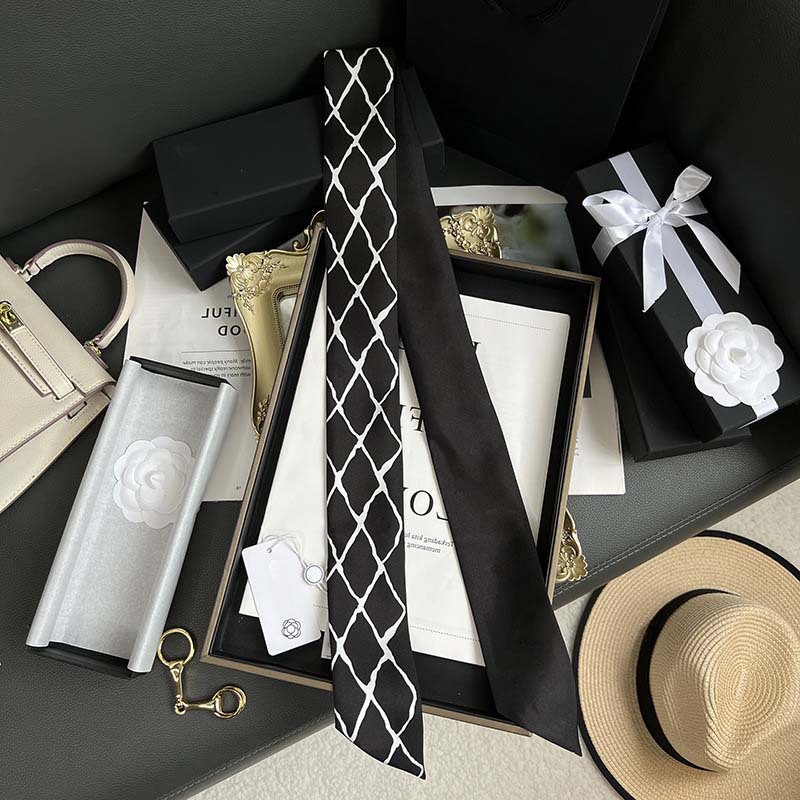 D versión alta 18 mm bufandas de seda cinta cinta delgada correa de pelo larga decoración pequeña bufandas animales de la selva H