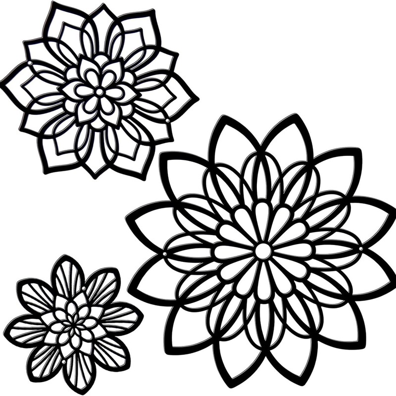 Amazon's Popular Lotus Iron Art Flower Silhouette Creative Wall Decoration Metal Crafts for Home Living Room and Bedroom