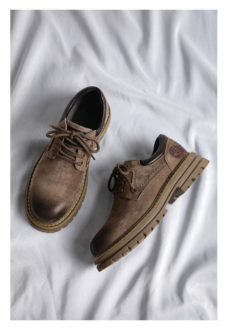 British Men's Leather Chukka Boots Thick Sole Comfortable Shoes_voghion.com