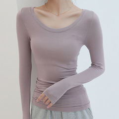 2022秋冬氨基酸美雅碧牛奶蛋白無縫大圓領打底衫女單件