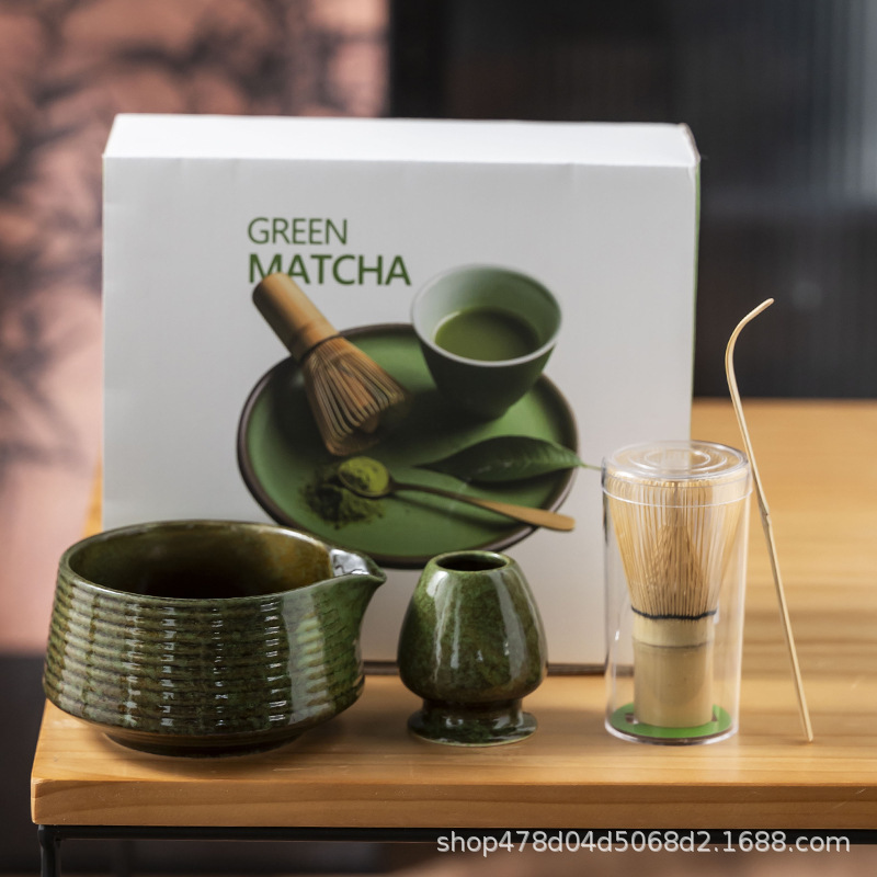 陶磁抹茶茶碗日本式抹茶用セット茶竹抹茶ブラシ百本立宋代茶道ギフトボックス|undefined