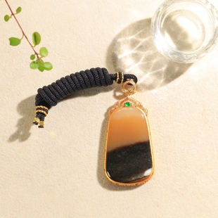 Boutique Hotan Jade Sugar Jade Jade Gold Inlaid Jade Pendant 18k Gold Inlaid with Fine Small and Exquisite Shape Elegant