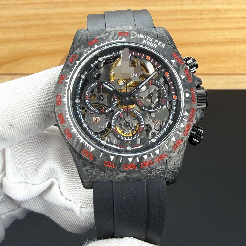 Ditong automatic mechanical watch, multifunctional chronograph wristwatch, carbon fiber fully automatic mechanical watch