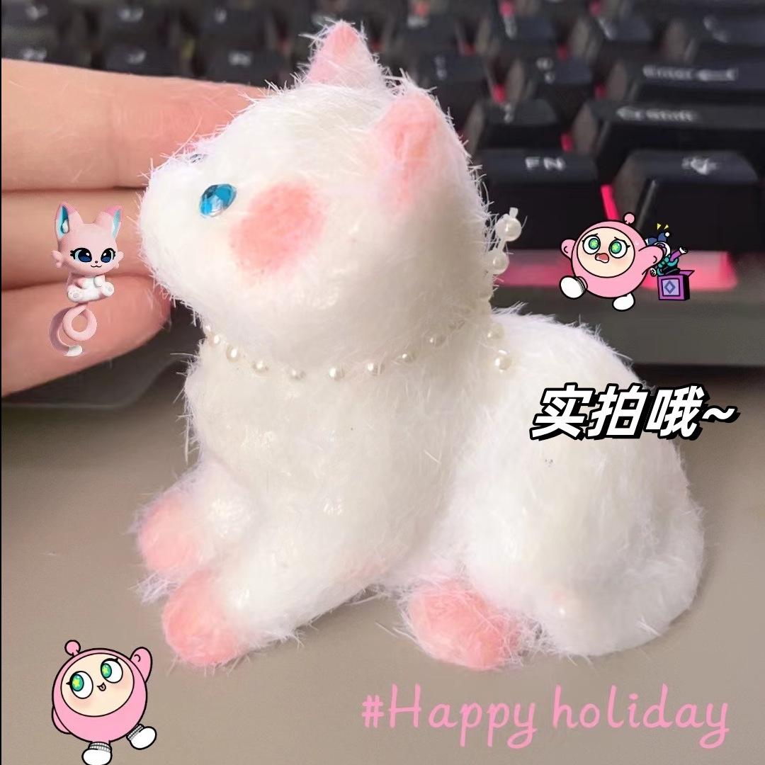 Gatito queso rebote lindo descompresión gato gato descompresión grueso juguete para estudiantes pequeño libro rojo mismo barro