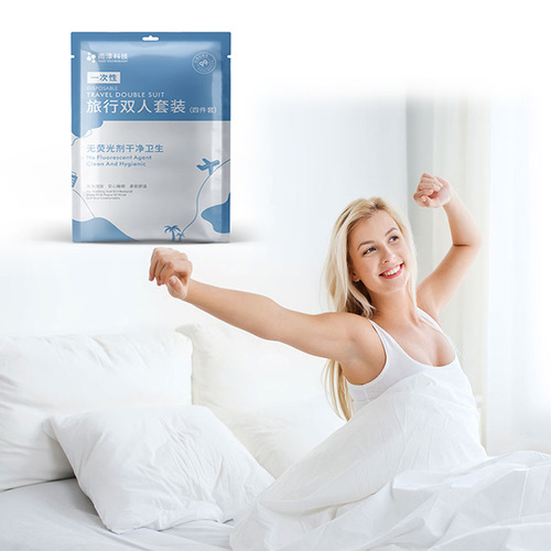 Travel Trip-Ready Bed Sheet and Comforter Set, Solid White, Thick Double Bed Four-Piece Set