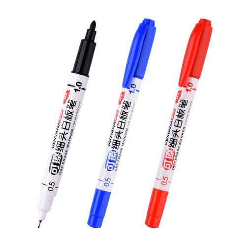 Jin Wannian 0639 double-head erasable whiteboard pen thick head + fine head writing pen student marker whiteboard practice pen