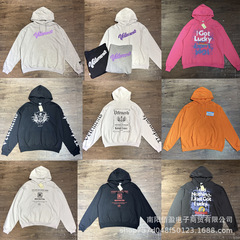 ヘビーウェイト VET 2023SS ラッキーレター Lucky777 プリント ウォッシュ加工 ダメージ加工 メンズ レディース 長袖 フード付き スウェットシャツ