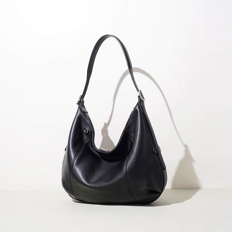 New Genuine Leather Handbag For Women, Simple Underarm Bag, High-End Versatile Commuter Shoulder Bag, Large Capacity Crossbody Bag - Thumbnail 2
