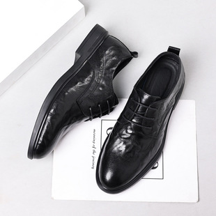 First-Layer Goatskin Men's Business Casual Leather Shoes Formal Men's Genuine Leather Men's Shoes Pointed Toe Flats Summer New Shoes