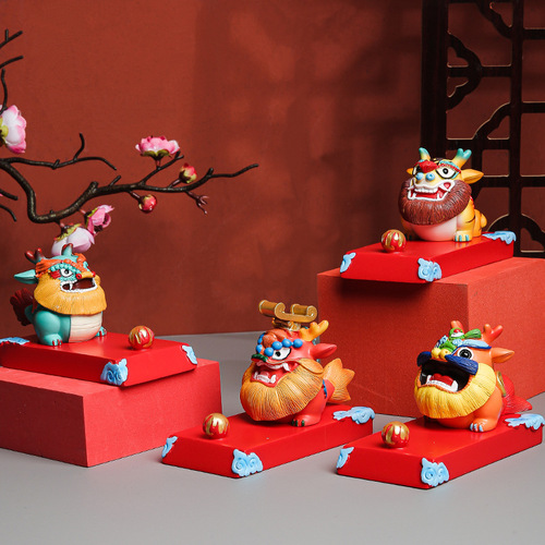 Guochao Dragon Figurine Phone Stand Company Annual Meeting Gift Practical Gift Cultural and Creative 12 Zodiac Dragon Year Gift