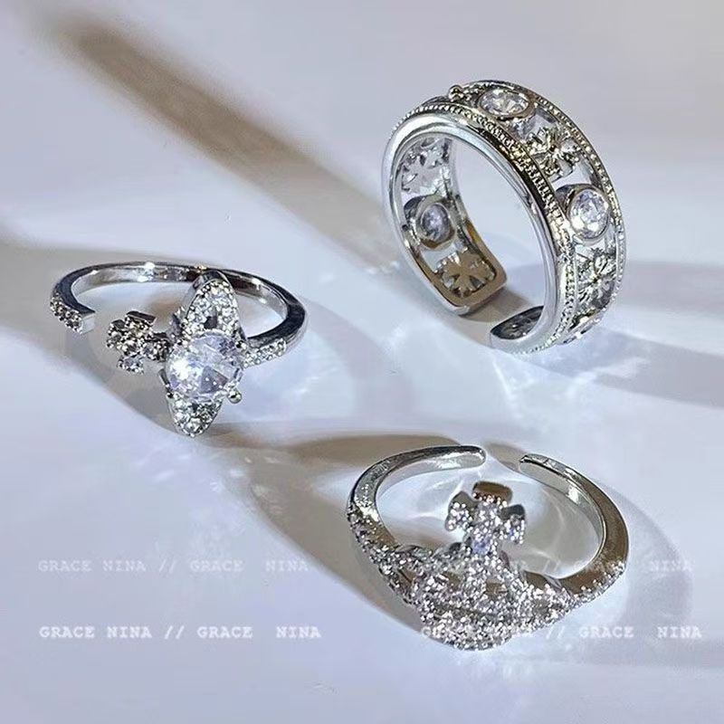 Saturn Girl! Flash Diamond Planet Ring Women's Light Luxury Niche Design Couple's Index Finger Ring Cold Style High Sense Saturn Girl! Flash Diamond Planet Ring Women's Light Luxury Niche Design Couple's Index Finger Ring Cold Style High Sense