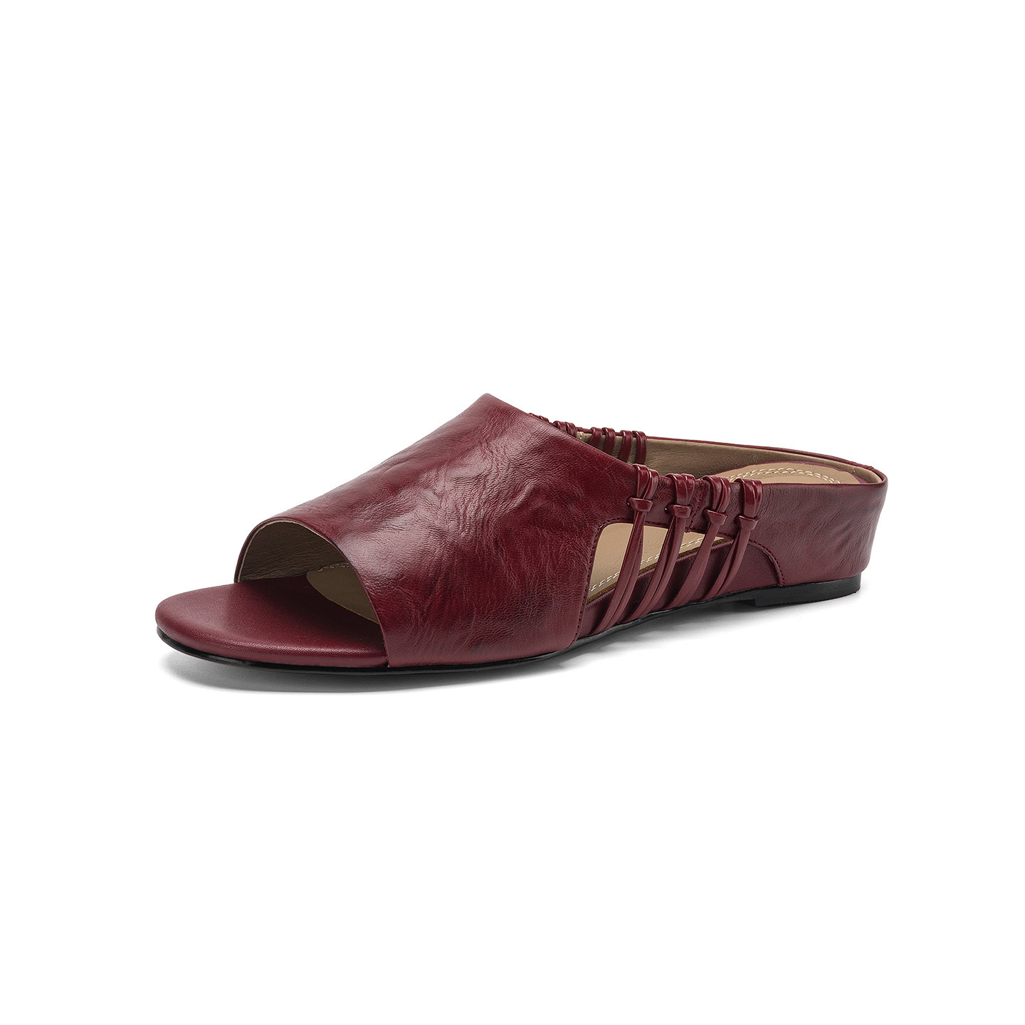Sandal nữ quai chữ V hở mũi gót thấp mùa hè — đen chi tiết 30