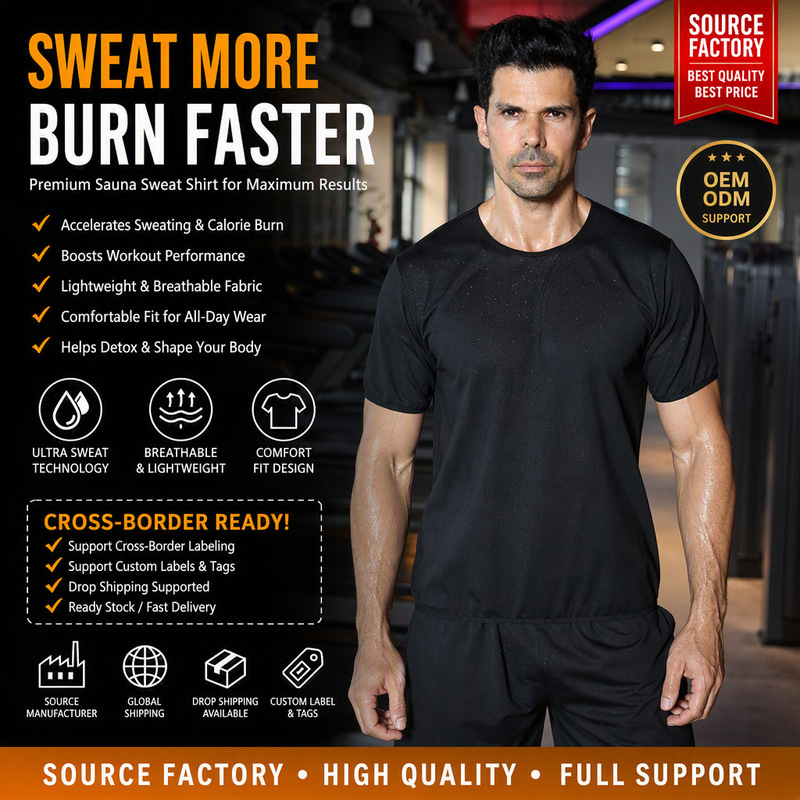 Cross-Border Hot-Selling Men's Fitness Clothing, Skin-Friendly Short-Sleeved Suit, Outdoor Sports Running Sweat Suit, Fat-Burning Training Suit Cross-Border Hot-Selling Men's Fitness Clothing, Skin-Friendly Short-Sleeved Suit, Outdoor Sports Running Sweat Suit, Fat-Burning Training Suit