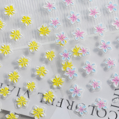 小さな新鮮な五弁花ネイルアートステッカー 5D レリーフ立体多用途鮮やかな花ネイルステッカージュエリー SL スタイル