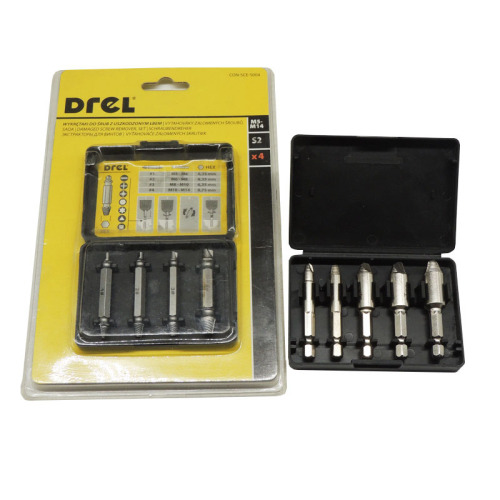 4PC Screw Extractor Set, Dual-Head Screw Extractor, Slip-Ear Screw Extractor, Bolt Extractor