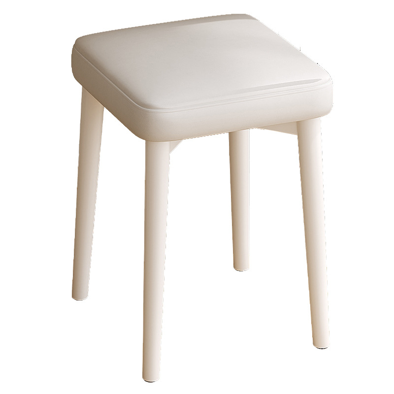 Taburetes domésticos simples y apilables, taburetes de comedor de estilo crema para sala de estar de alquiler.