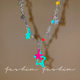 Pink Green Five-pointed Star Necklace Female Niche Design Sense Dopamine Sweet Cool Style Colorful Sweat Chain Accessories Spice Girls