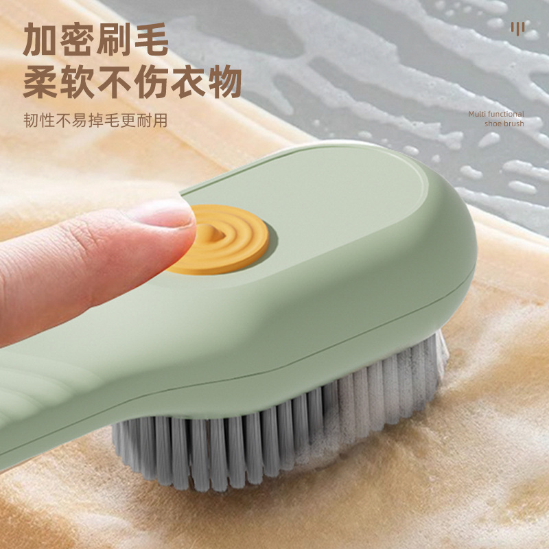 Cepillo de zapatos líquido Cepillo de lavado de zapatos multifuncional tipo prensa para el hogar cabello suave líquido cepillo de limpieza de lavandería cepillo de zapatos para eliminar manchas de zapatos