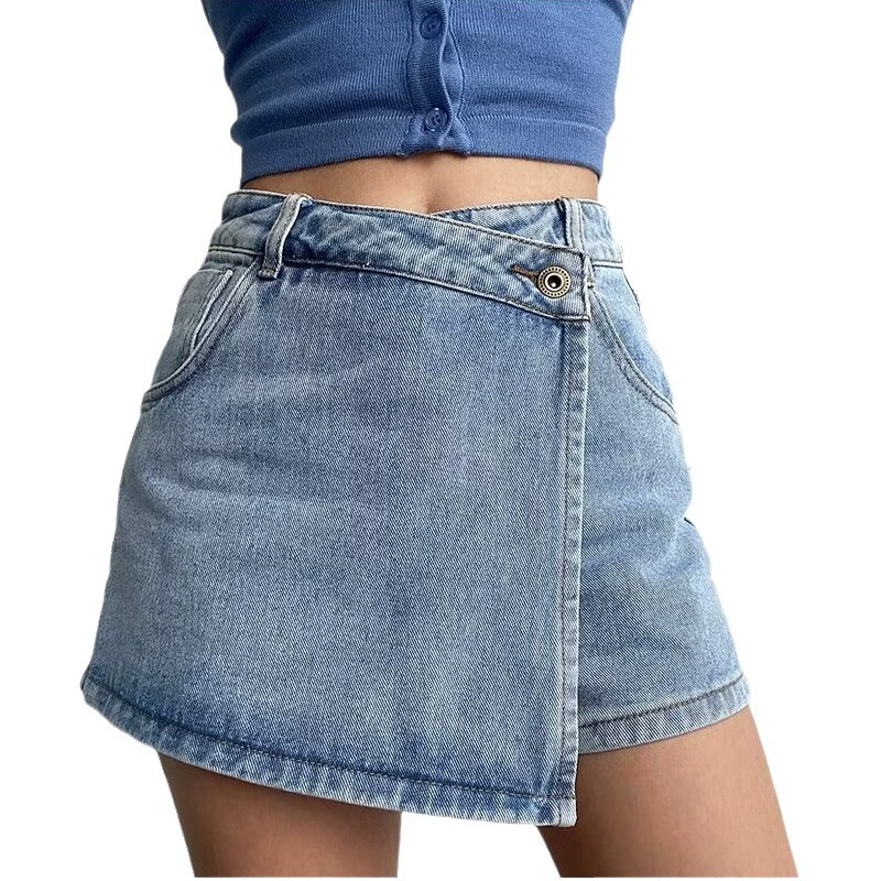 Джинсовая юбка Summer Design, высокая талия, трапециевидная, большие размеры (S–5XL)