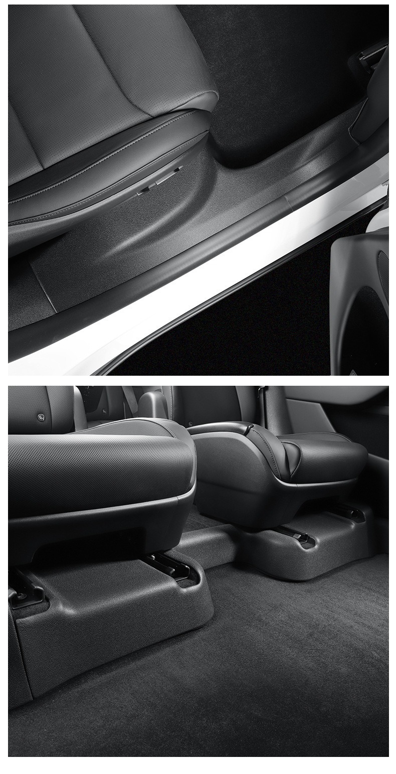 Suitable for Tesla Model Yl Front and Rear Door Sill Strips, Felt Protective Panels, Anti-Kick Pads, Tpe Soft Rubber, Dirt-Resistant