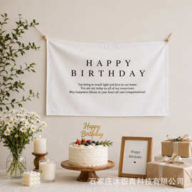 Happy Birthday生日挂布儿童生日背景布派对场景布置拍照装饰背景