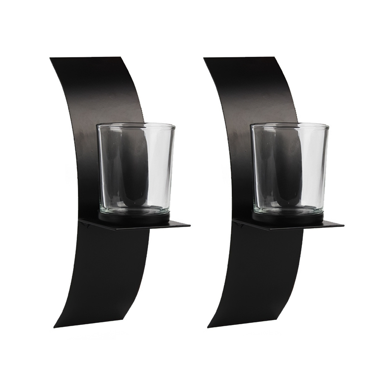 Transfronterizos ins tridimensional arco de pared candelabro negro hierro forjado modelo de vela de pared decoración de la casa colgar bandeja de velas