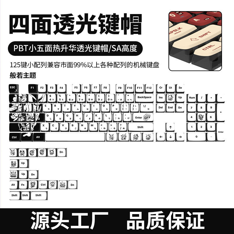 ロシアの国境を越えた人気の般若テーマのキーキャップ メカニカル キーボード SA 高度な四面透明 PBT 昇華プロセス|undefined