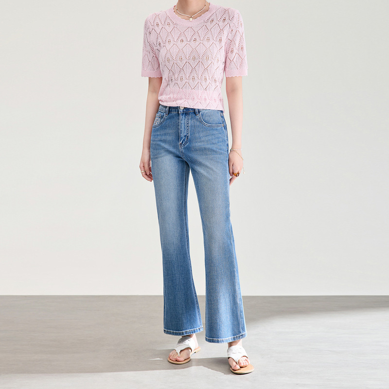 2607403-Cartoon-Style Leg Pants, Four-Way Stretch Washed Cotton Jeans, Cool Thin Version, Slightly Flared Pants, Summer Style, Nanyou Women's Clothing 2607403-Cartoon-Style Leg Pants, Four-Way Stretch Washed Cotton Jeans, Cool Thin Version, Slightly Flared Pants, Summer Style, Nanyou Women's Clothing