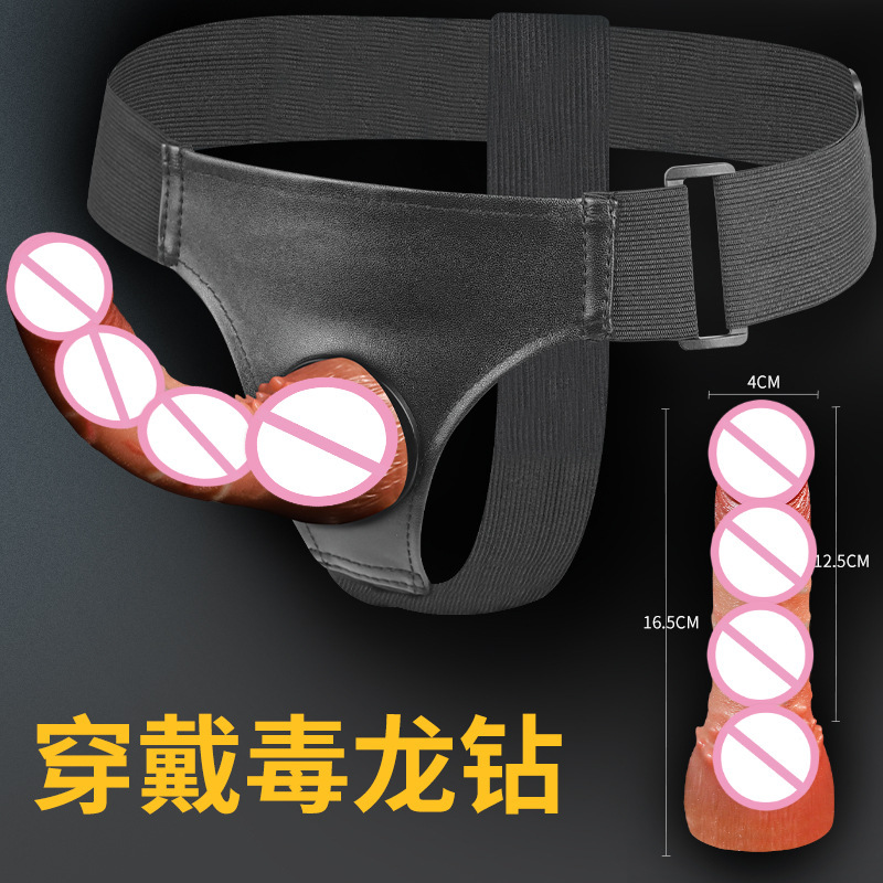 Wearable Silicone Dildo with Lace Harness Pants for Adult Couples — detail image 10