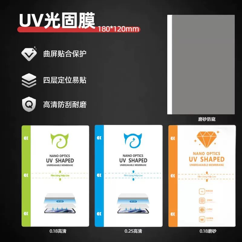 切膜机专用膜UV电镀光固膜手机保护贴膜高清磨砂防窥曲屏防刮耐磨
