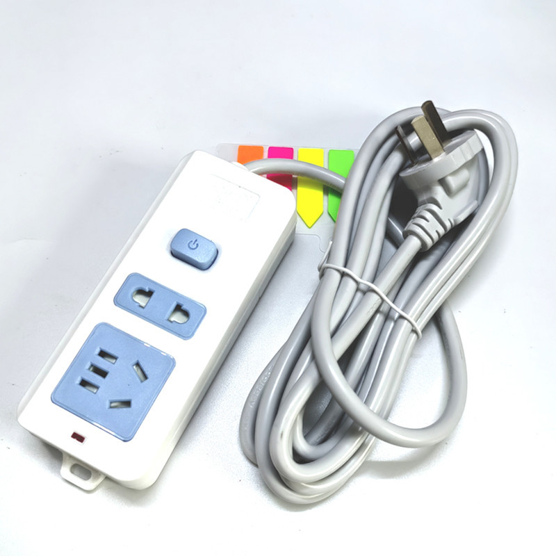 排插铜线2.7米国标插线板移动母插排家用接线板蓝白地拖插座阻燃