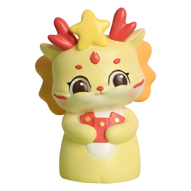 Nuevo dragón año Piggy Bank decoración de escritorio resistente a la caída lindo dragón de dibujos animados pequeño tesoro alcancía niños regalo personalización