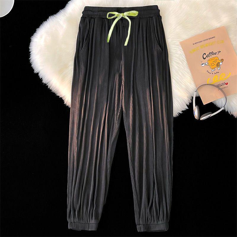 2025 New Ice Silk Pants Summer Thin Pants Quick-drying Sports Nine-point Men's Casual Pants Summer Air Conditioning Pants