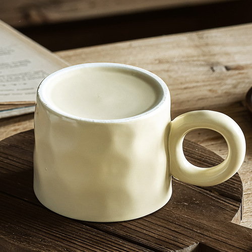 Huge Affordable Mug Features Hammered Breakfast Cup Daily Couple Cup Office Water Cup Slightly Flawed