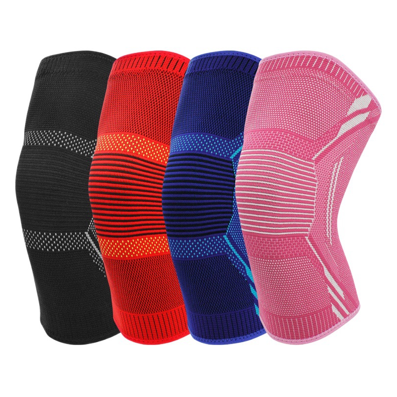 Rodilleras deportivas de nylon de punto Otoño e Invierno baloncesto equitación correr fitness antideslizante hombres y mujeres polainas caliente presión profesional