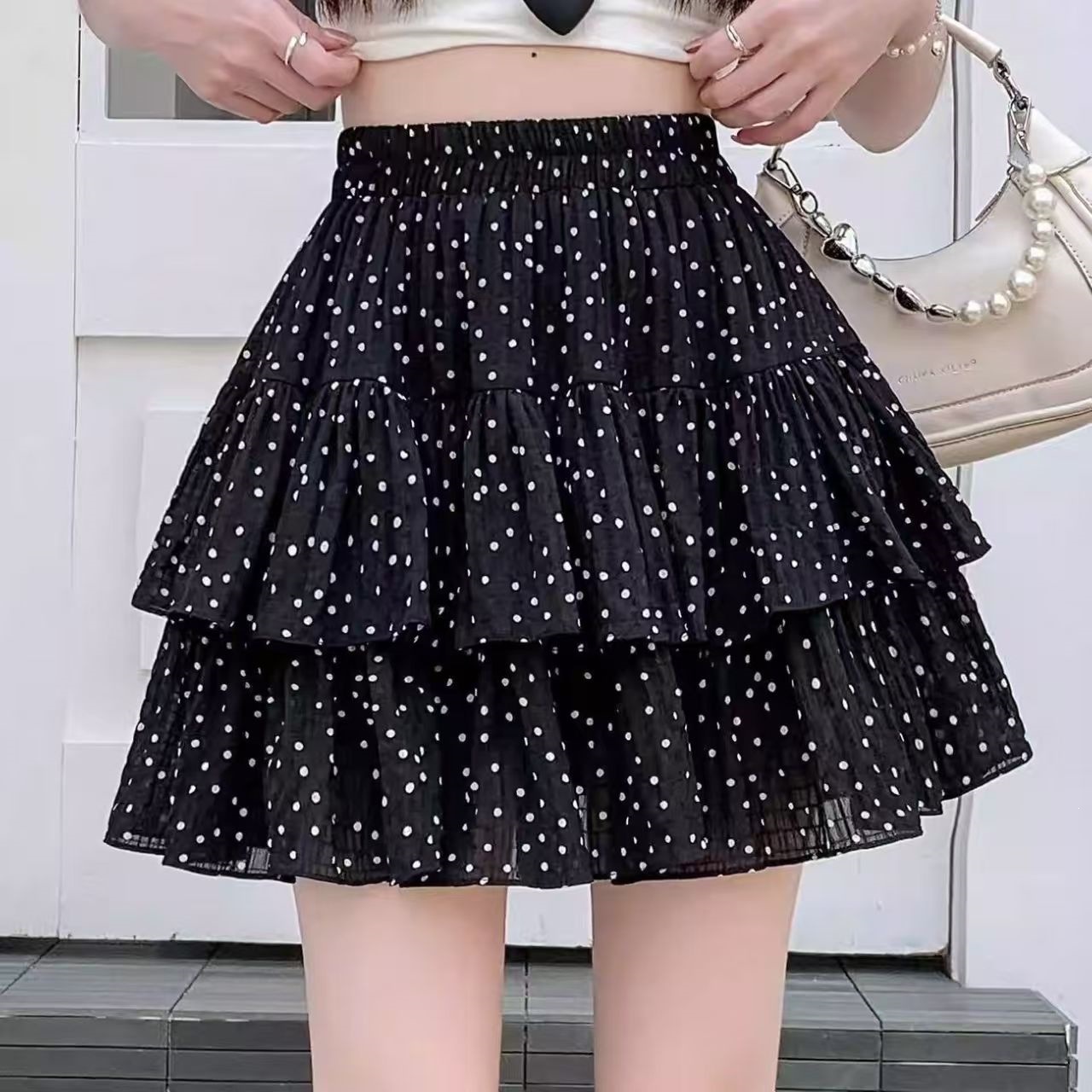 Summer retro pleated skirt