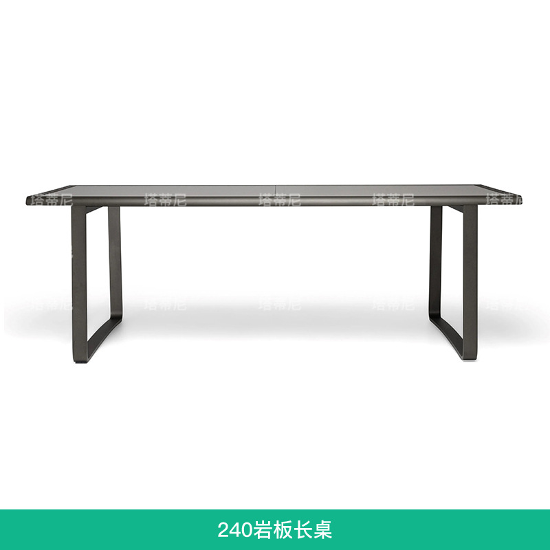 Conjunto de mesa y sillas de ratán para exteriores, mesa moderna y sencilla de aleación de aluminio, mesa larga impermeable para patio de hotel o villa, resistente a la intemperie image 12