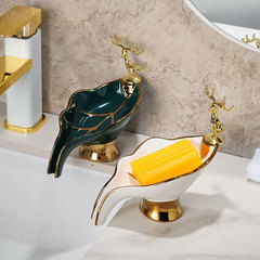 Wholesale Light Luxury Soap Dispenser Ceramic Bathroom Shelf Soap Dish Drainage Home Rack Storage Home Soap Plate