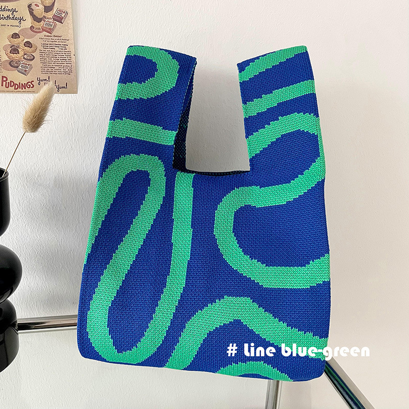 Bolsos, diseño de nicho femenino, bolso de punto personalizado, bolso tejido de un solo hombro de punto de todo fósforo, bolso de mano, bolso de mano