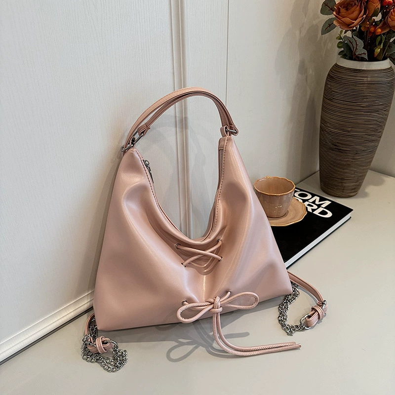 Backpack with bow, one-shoulder bag, capacious shoulder bag