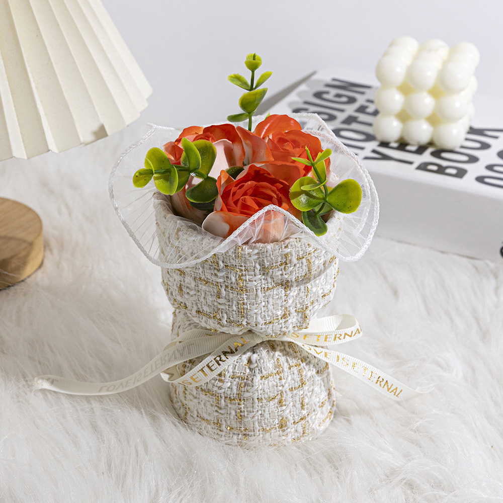 520 Día de San Valentín mini estilo francés fragancia rosa ramos de jabón regalo de cumpleaños regalo de mano