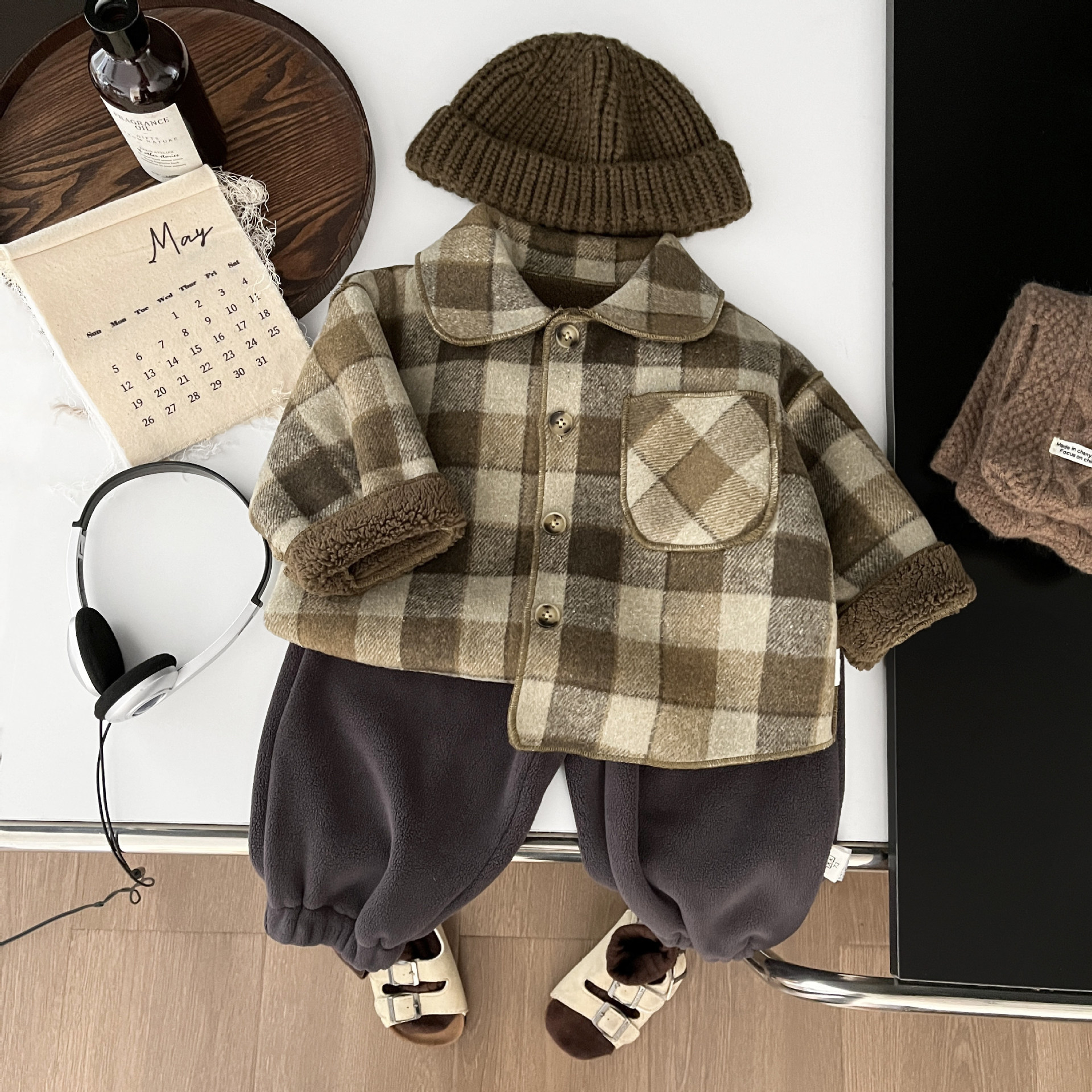 Boys Coat fleece-lined Children's Autumn and Winter Coat Thickened Baby Jacket 2024 New Early Winter Handsome Fashionable Children's Wear