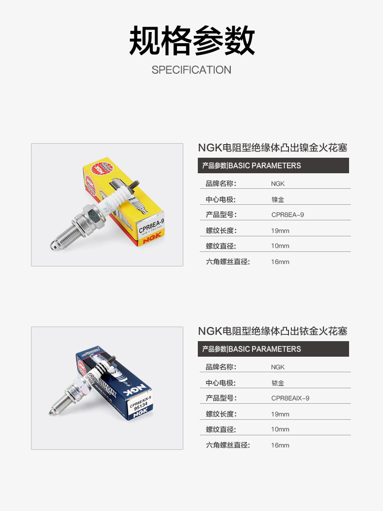 Genuine Ngk Original Spark Plug Cpr8Ea-9 Haojue Motorcycle Dr250 Xcr Dr300 Iridium Spark Plug